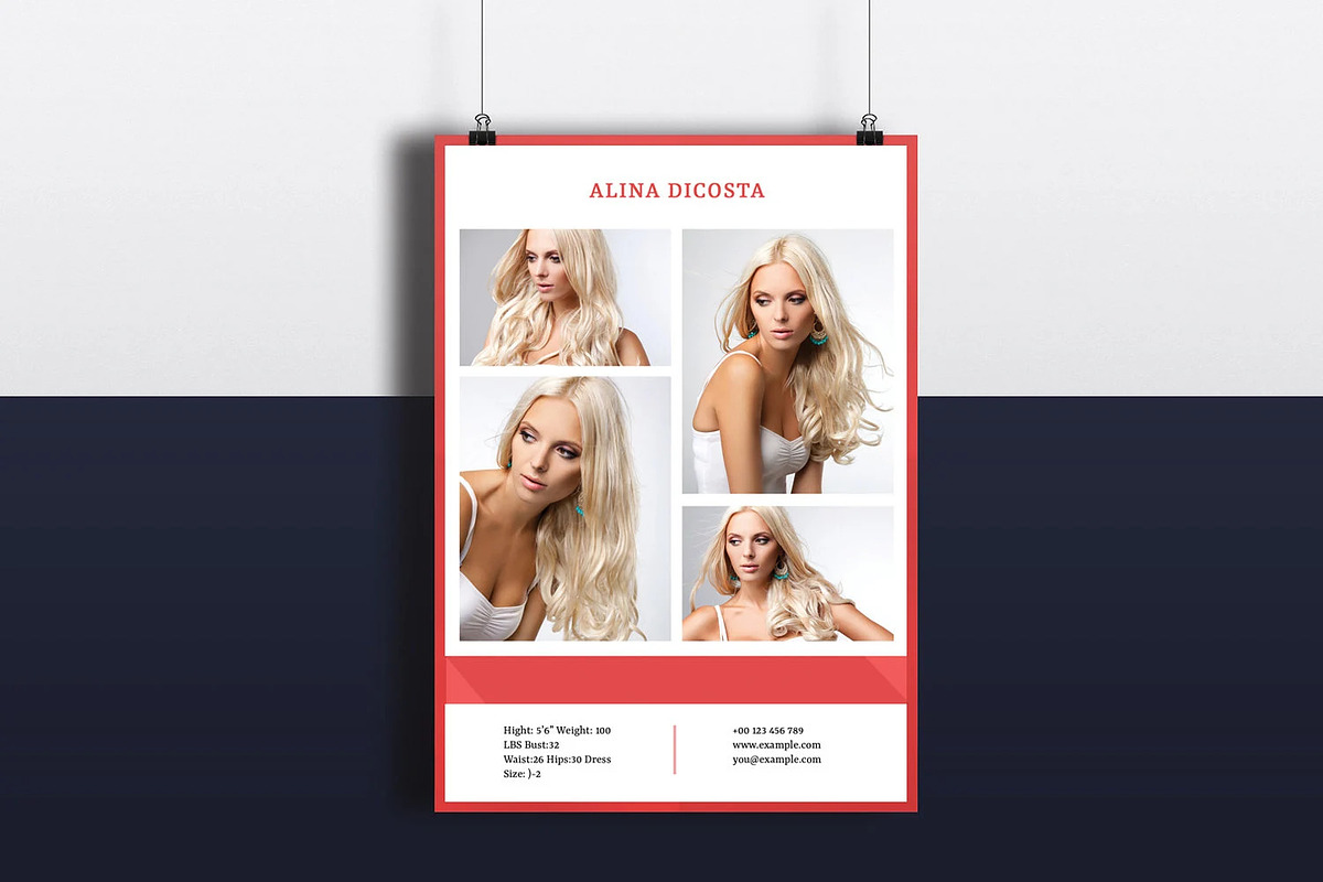Model Comp Card Template, a Card Template by Template Shop (Photo 3 of 4)