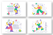 10 Badminton Player Illustration, a Sport Illustration by denayunebgt (Thumbnail 2 of 4)