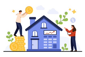 House Price Calculation and, an Object Illustration by Flashvector