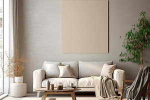 mockup living room whit frames, an Architecture Photo by Virgo Studio