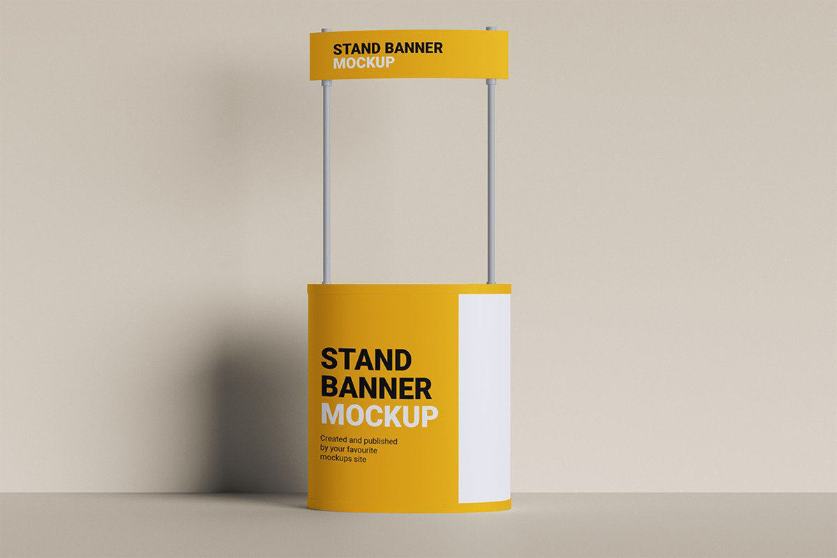Stand Banner Mockup, a Merchandise Mockup by HanaSaka_Studio (Photo 1 of 5)