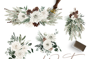 Watercolor Flower - Winter Wedding