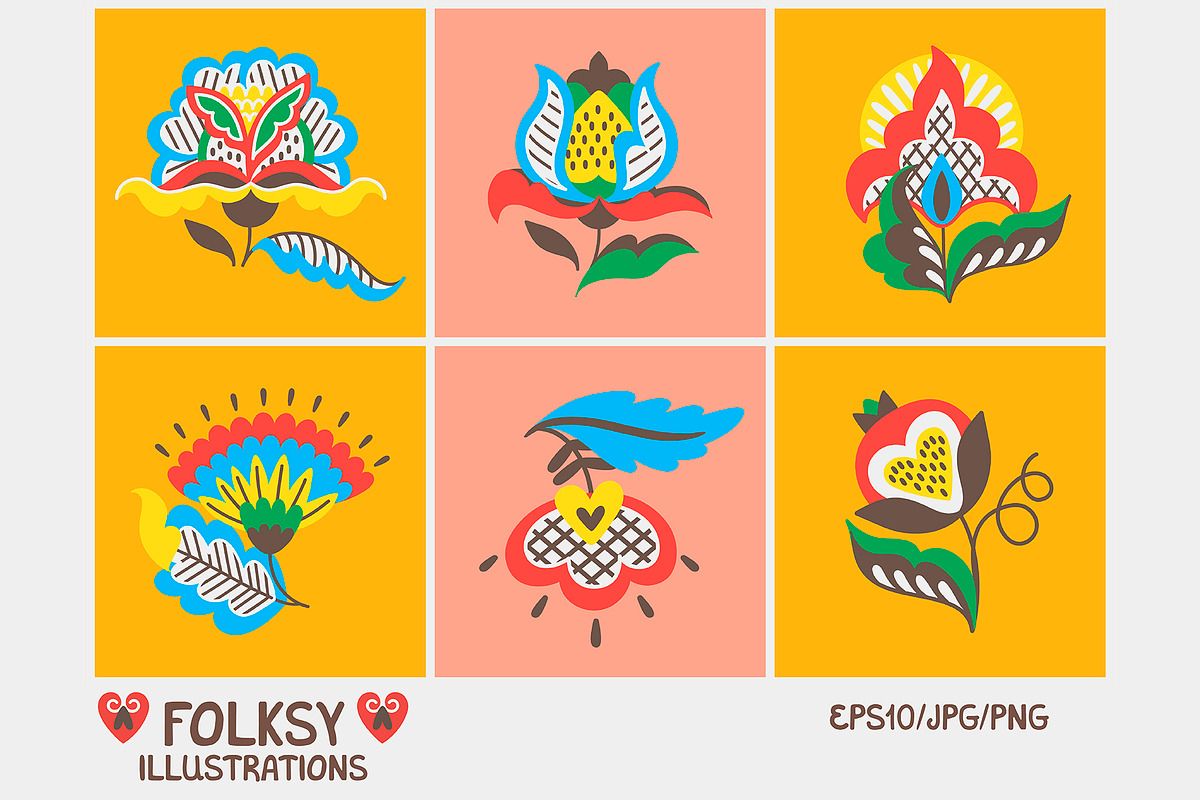 FOLKSY | graphics set, an Illustration by Nastya Tkachova (Photo 2 of 8)
