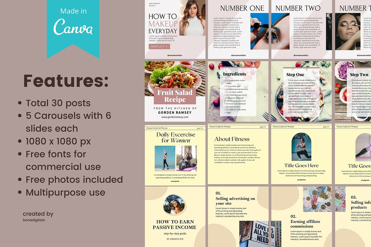 Instagram Carousel Vol. 2 | CANVA, a Social Media Template by bonadigitals (Photo 2 of 7)
