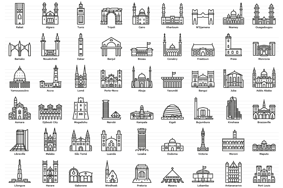 African Capitals - Landmark Icons, an Icon by Jozsef Balazs-Hegedus (Photo 2 of 6)