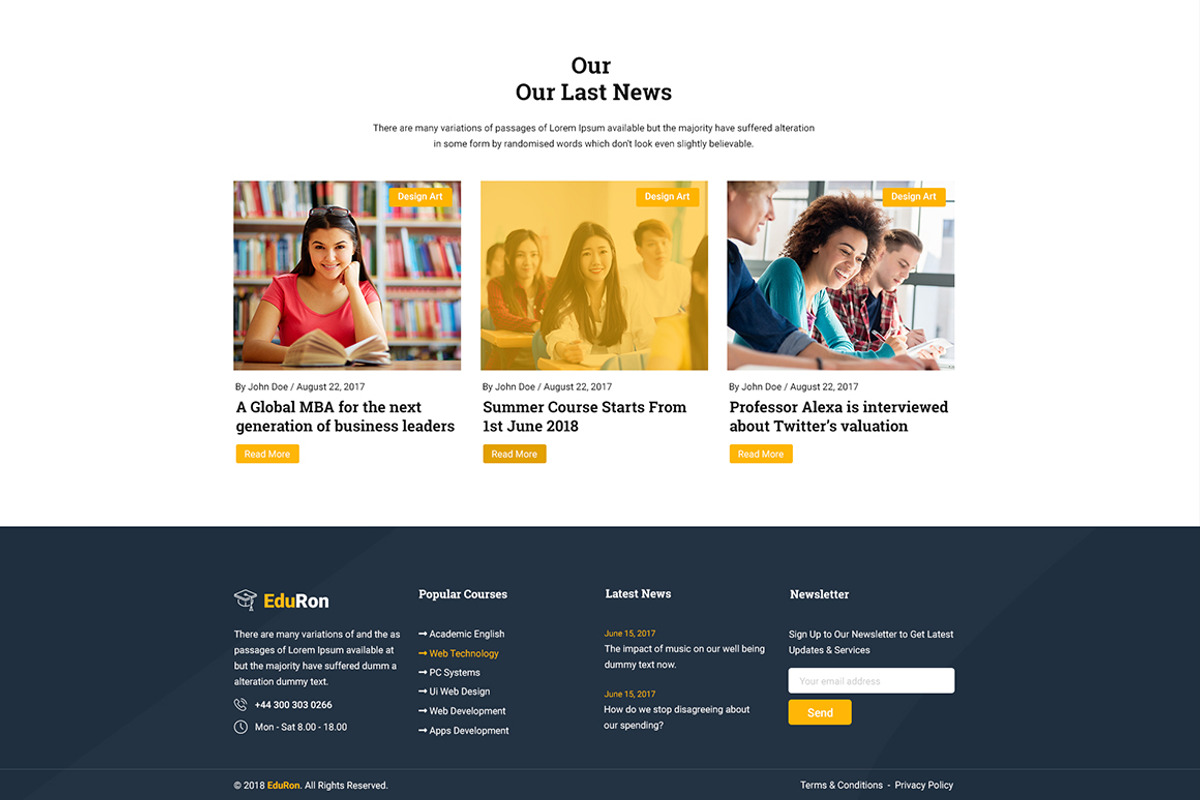 EduRon - Education Template, a HTML Template by THESOFTKING (Photo 2 of 4)