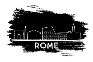 Rome Skyline Silhouette.