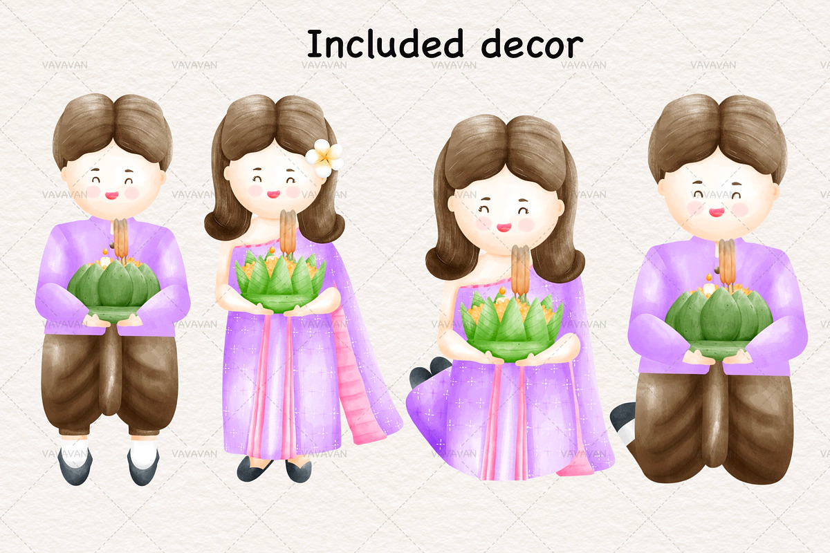 Loy krathong festival Thailand, a Decorative Illustration by Vavavan Artwork (Photo 4 of 4)