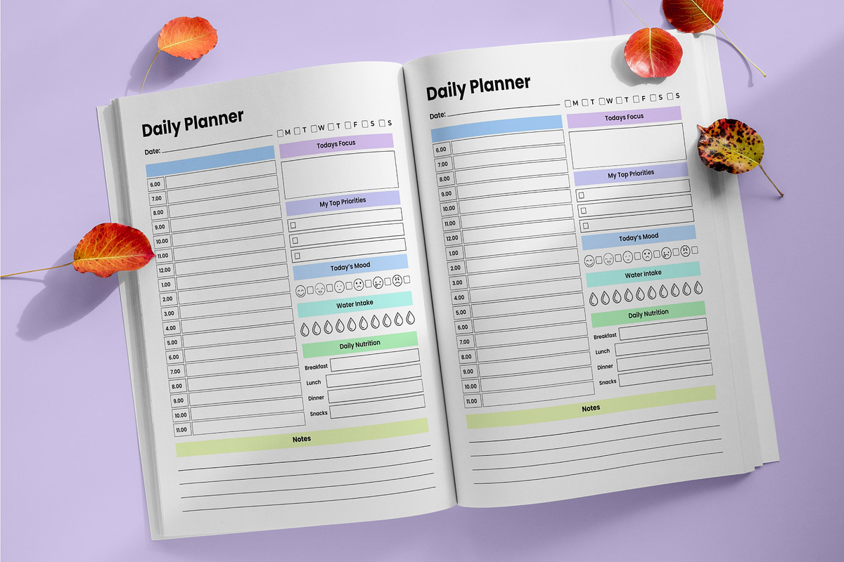 Rainbow Undated Planner (Full Year), a Stationery Template by Mustafiz (Photo 9 of 10)