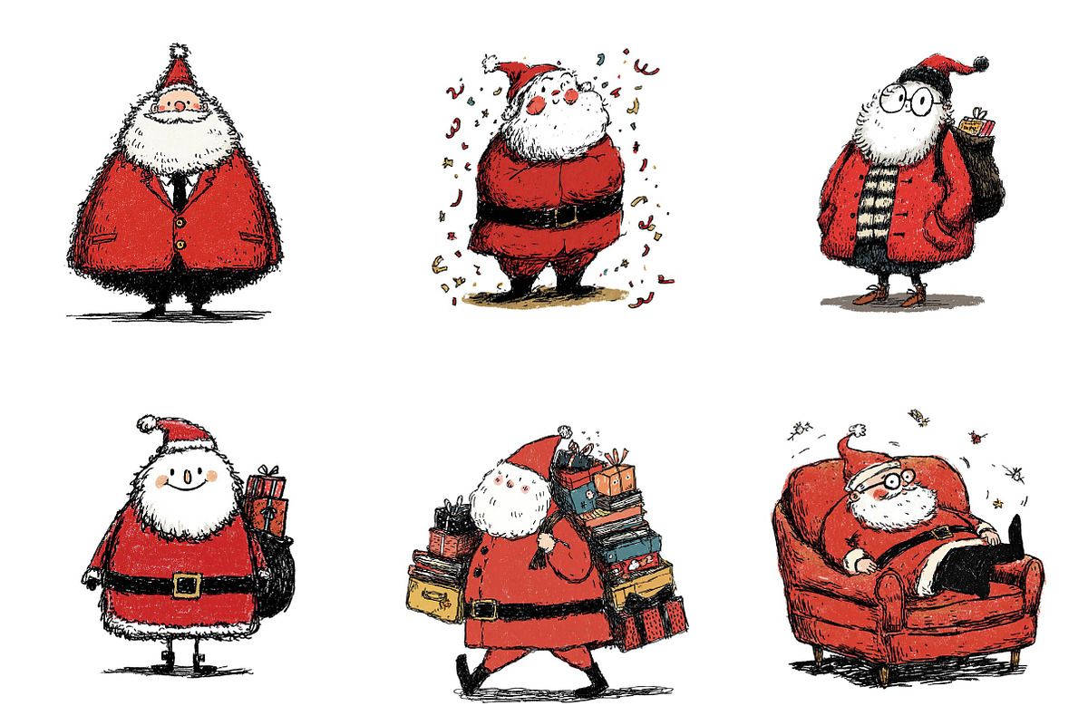 Whimsical Funny Santa clipart, an Illustration by CreationArt (Photo 2 of 5)