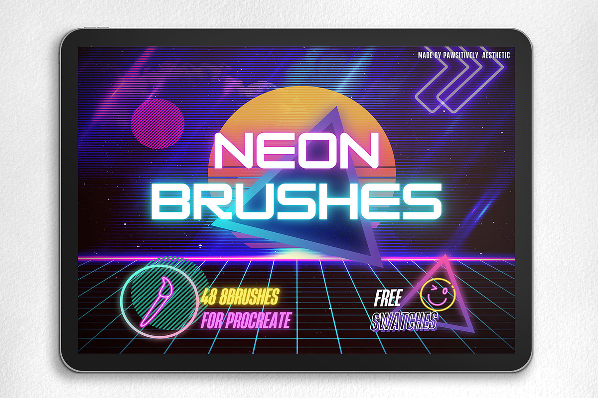 Neon Procreate Brushes, a Brush Add-On by Pawsitively Aesthetic (Photo 1 of 11)