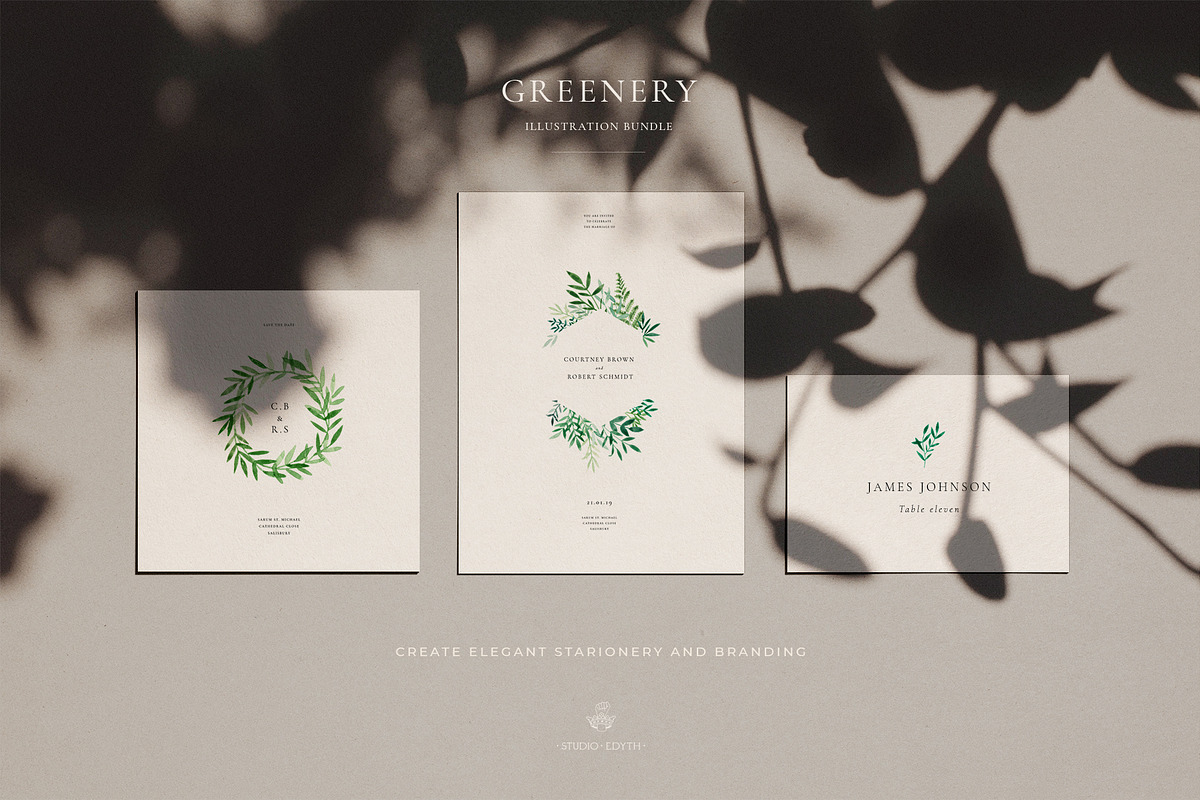 Watercolor Greenery Bundle, an Illustration by Studio Edyth (Photo 4 of 4)