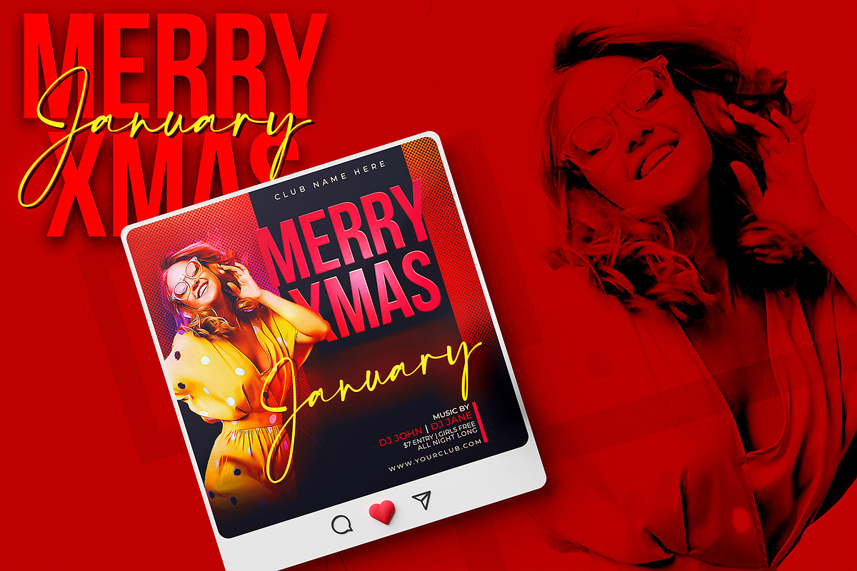 Merry Xmas Flyer & Social Media, a Templates & Theme by ErsanK
