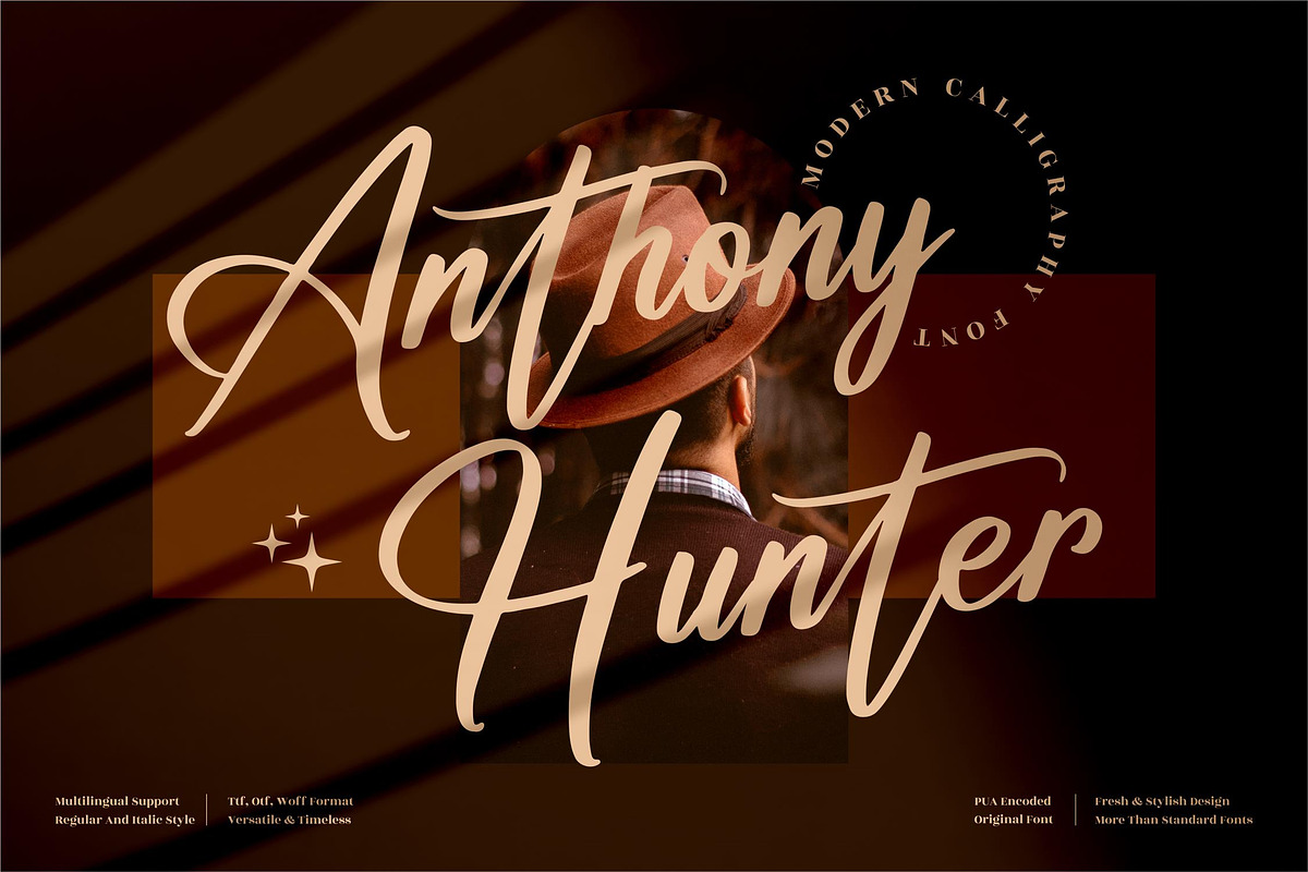 Anthony Hunter Modern Calligraphy, a Script Font by Letterena Studios Script (Photo 1 of 13)