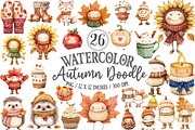 Whimsical Autumn Doodle Clipart, a Seasonal Illustration by Designking (Thumbnail 1 of 4)