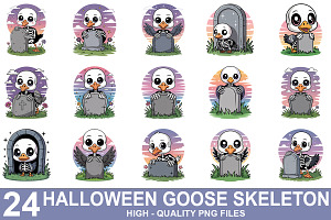 Goose Skeleton Clipart Bundle, a Graphic by crative8112