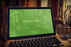 Realistic Macbook Mockup-in Coffee