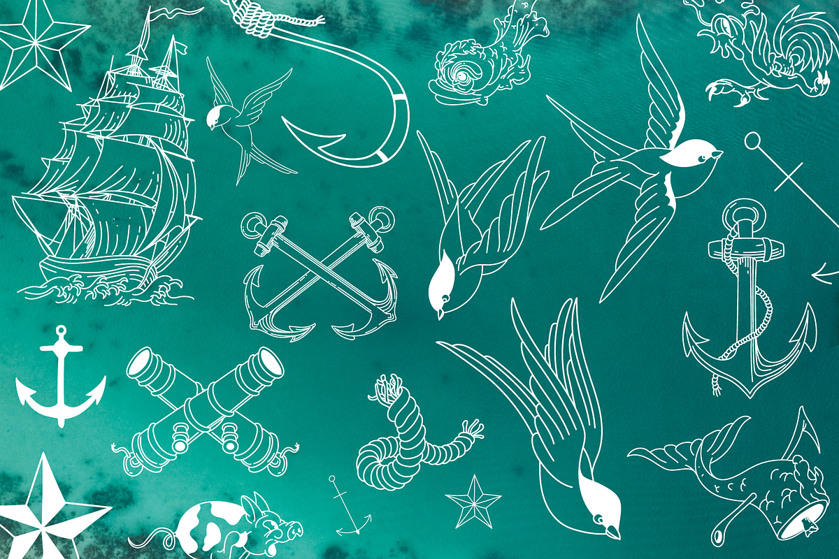 Sailor Logos - Vector Set, an Illustration by Inkwell Supply Co (Photo 2 of 8)