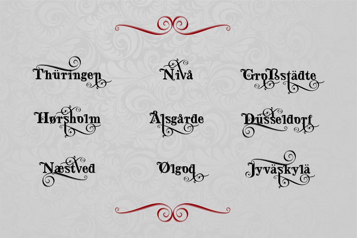 Heritage calligraphic typeface preview 5