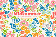 Midsummer. Floral pattern, a Pattern Graphic by emeraldthue (Thumbnail 1 of 6)