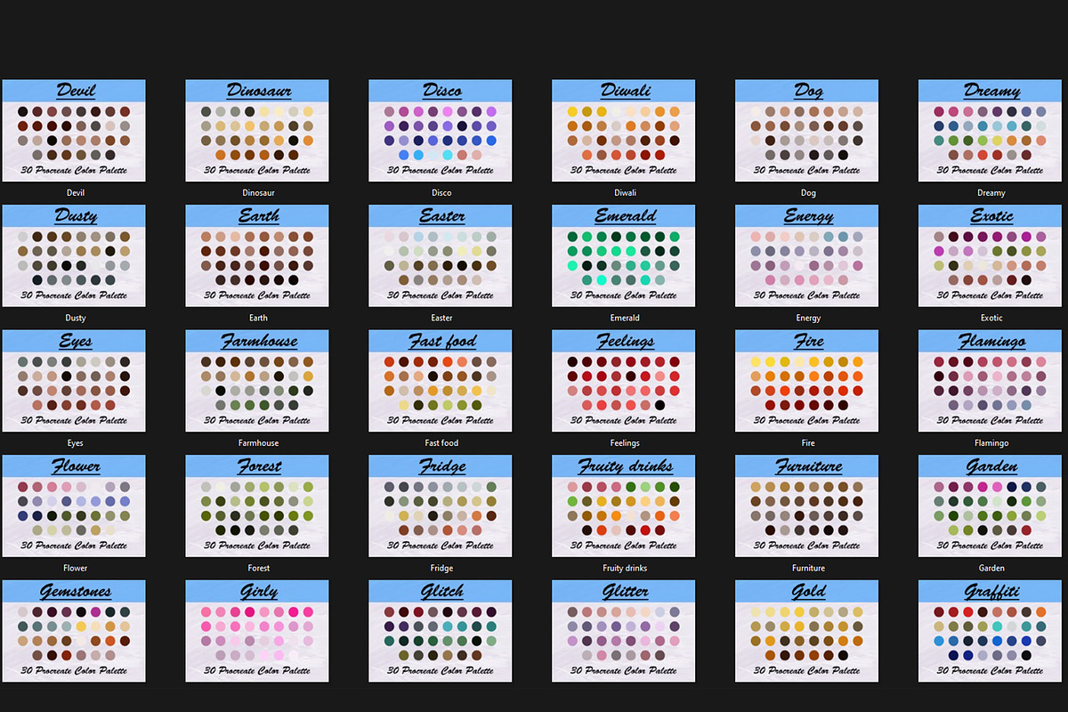 Procreate color palette collection, a Palette Add-On by TiveCreate (Photo 4 of 8)