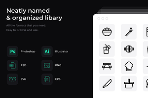 50 Barbecue icons, an Icon by Wencory