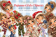 Christmas Pajama Girl Clipart Bundle, a Person Illustration by Ink Gallery (Thumbnail 1 of 13)