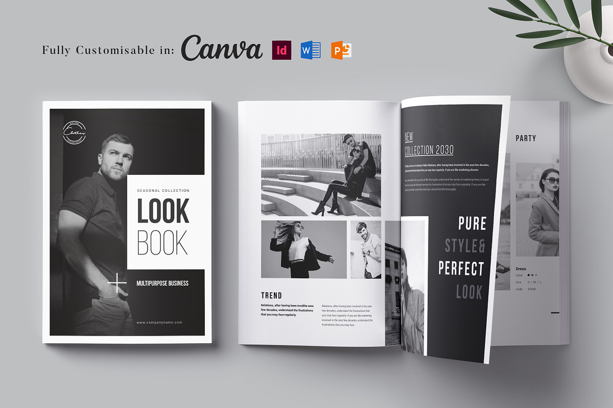 Fashion Lookbook Template, Canva, a Brochure Template by DesVert (Photo 1 of 10)