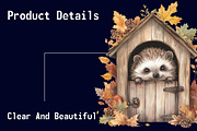 Autumn Hedgehog with House Clipart, an Illustration by CitraGraphics (Thumbnail 5 of 6)