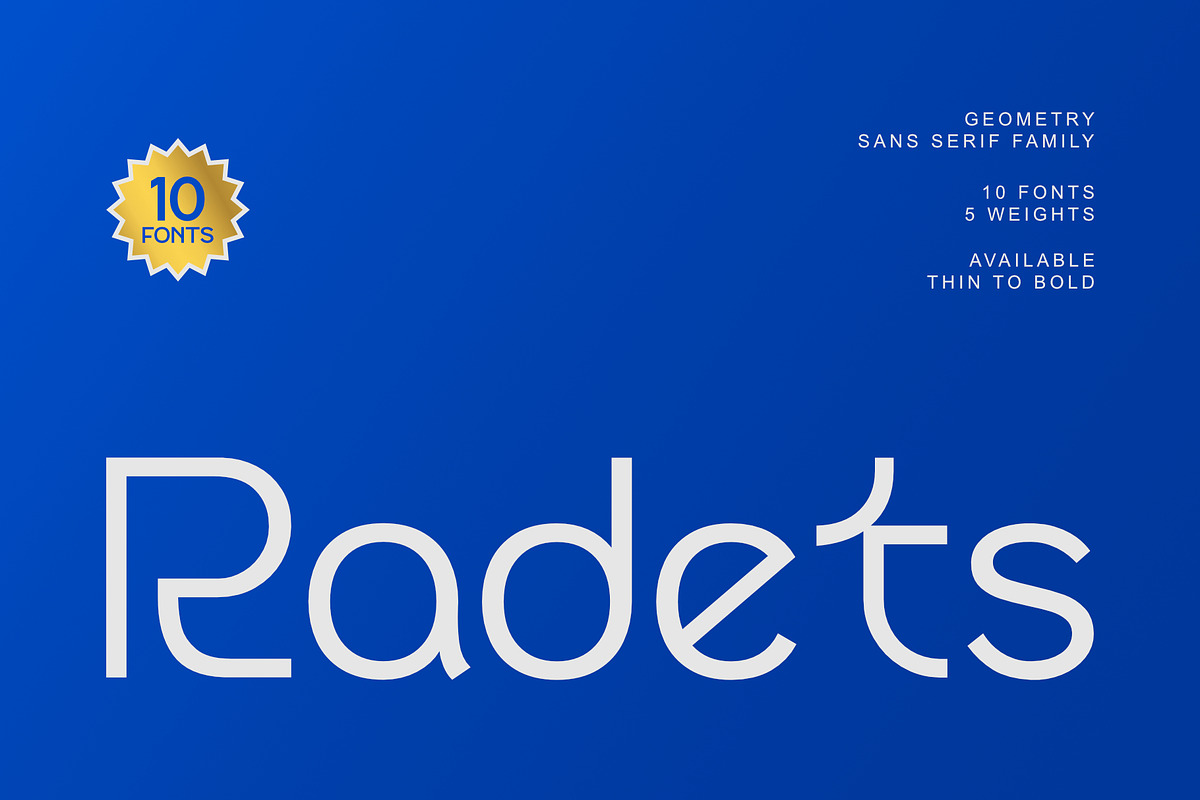 Radets - Geometry Sans Serif Family, a Sans Serif Font by Sealoung (Photo 1 of 11)