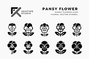 Pansy Flower Icon Vector, an Icon by Akatype Studio (Thumbnail 1 of 3)