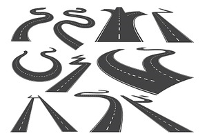 Bending roads, high ways or roadways, a Transportation Illustration by the8monkey