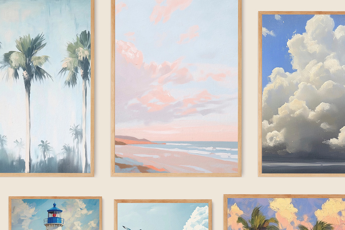 Coastal Wall Art Prints Bundle, a Background Graphic by Artemsky (Photo 6 of 15)