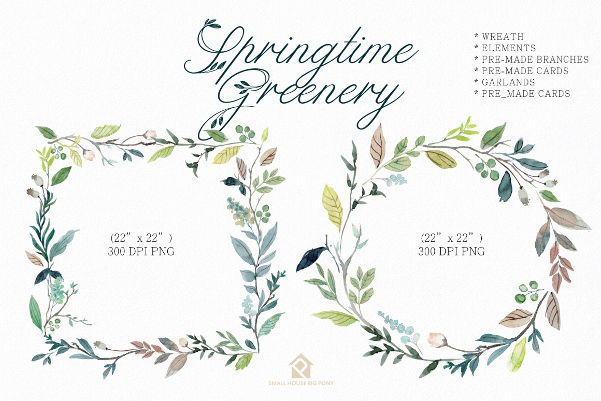 SPRINGTIME GREENERY SET, an Illustration by SmallHouseBigPony (Photo 6 of 12)