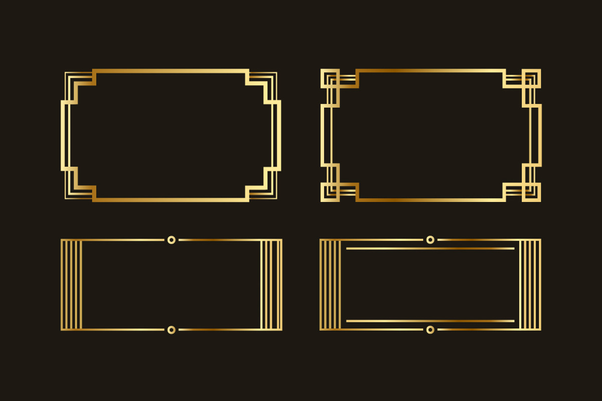 Vintage Art Deco Frame Set, a Marketing Template by Template Dealer