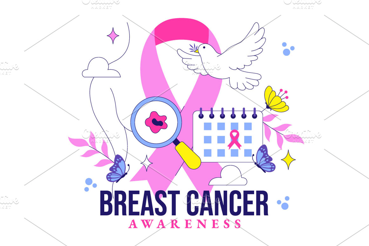 10 Breast Cancer Awareness, a Healthcare Illustration by denayunebgt (Photo 4 of 4)