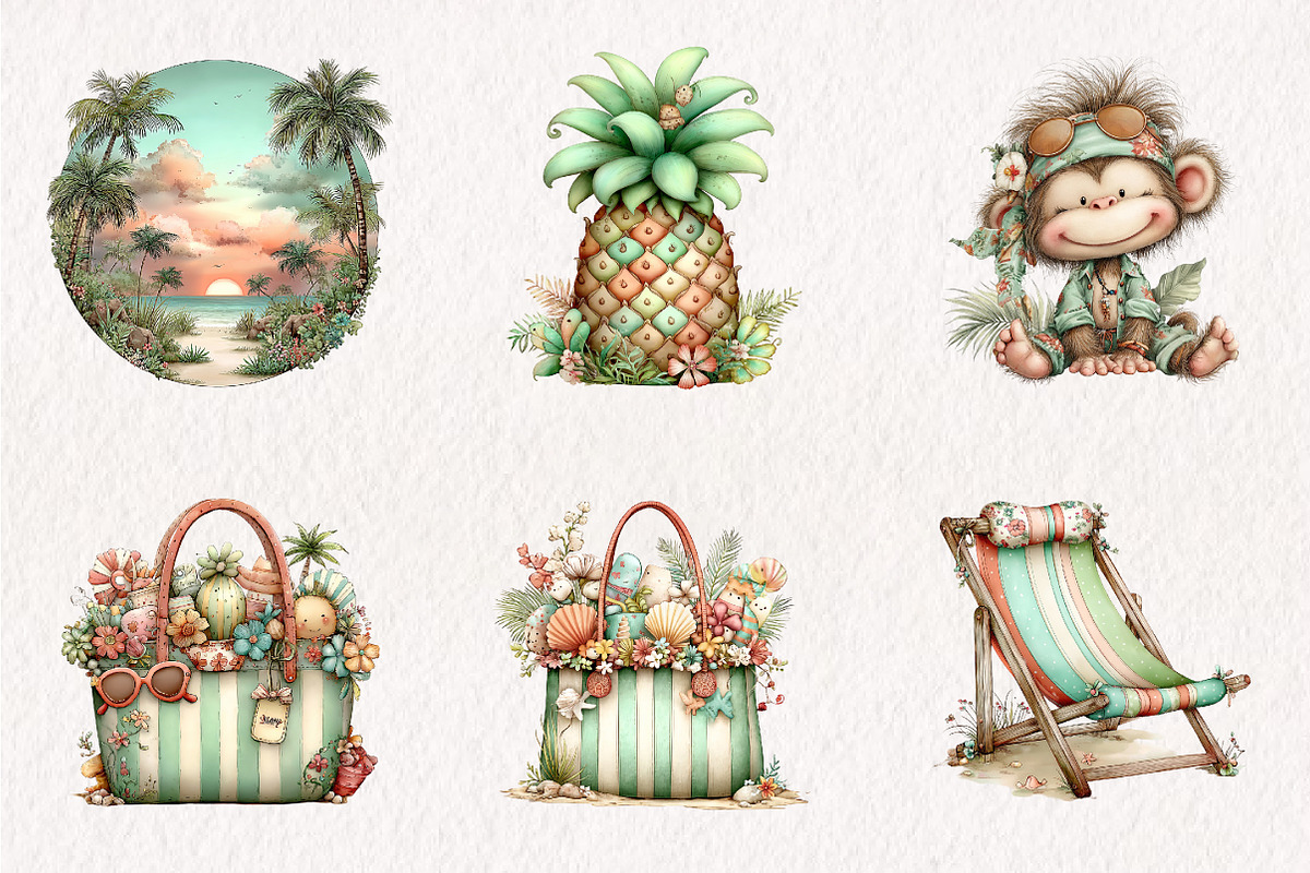 Tropical Summer Clipart, an Illustration by CreationArt (Photo 6 of 7)