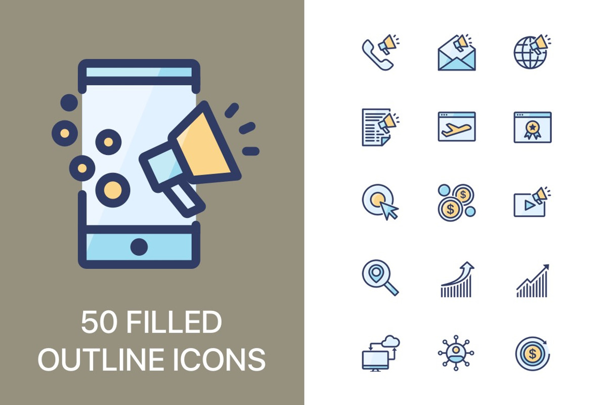 SEO & Marketing, an Outline Icon by Xinh Studio (Photo 5 of 6)