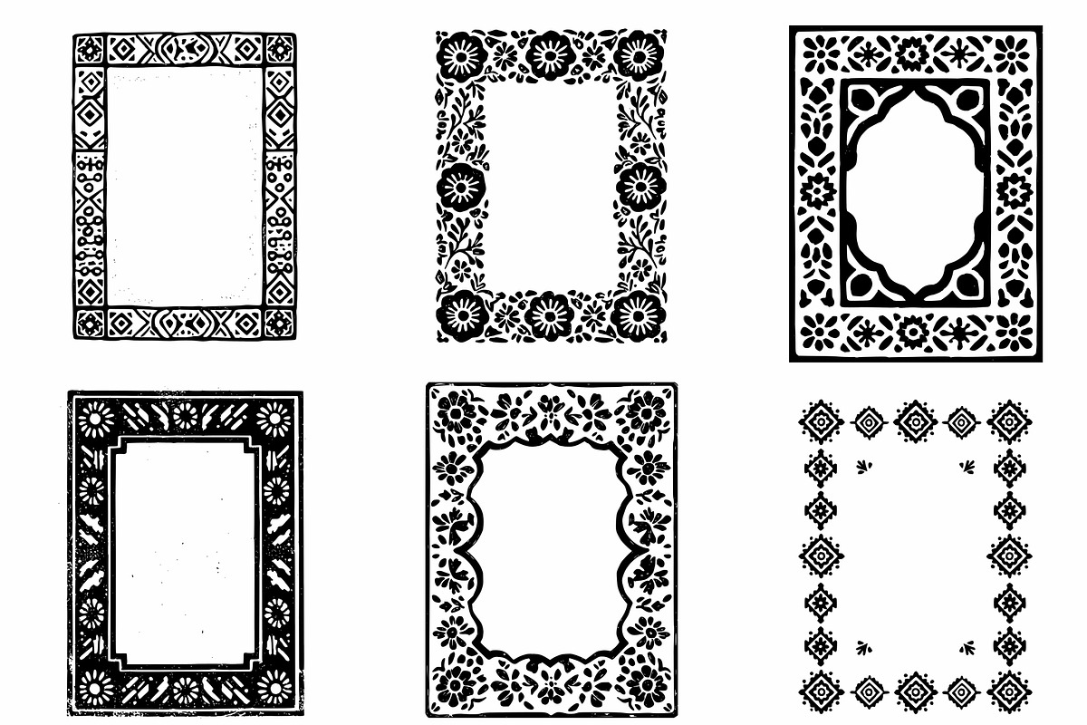 Mexican Talavera Tiles Frame, a Background Graphic by Pattern Whimsy (Photo 3 of 4)