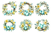 Easter Wreath Clipart Floral Egg Png, an Illustration by GatewayDesign (Thumbnail 2 of 5)
