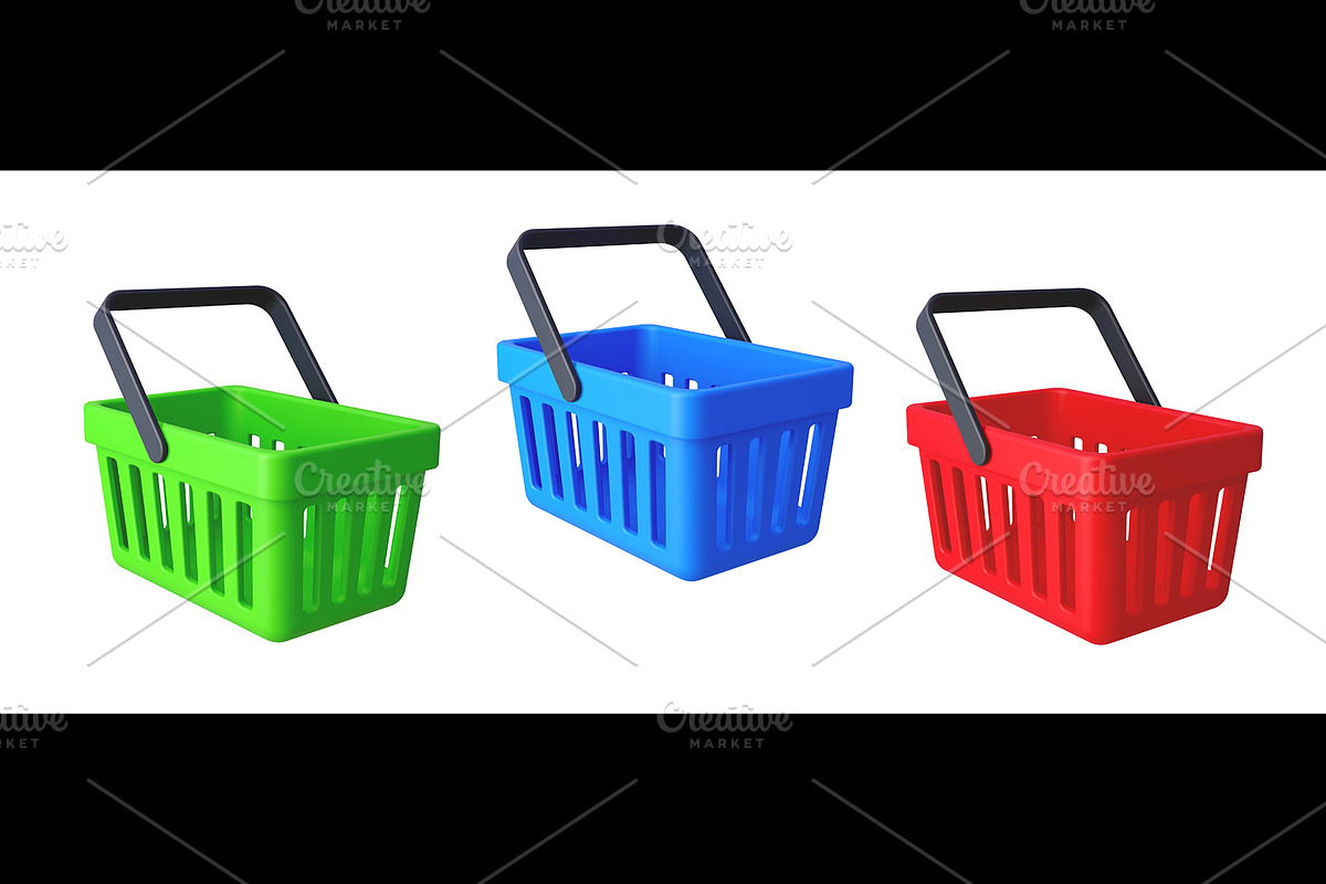 3d market cart, shopping basket, an Object Illustration by Buch&Bee (Photo 3 of 3)