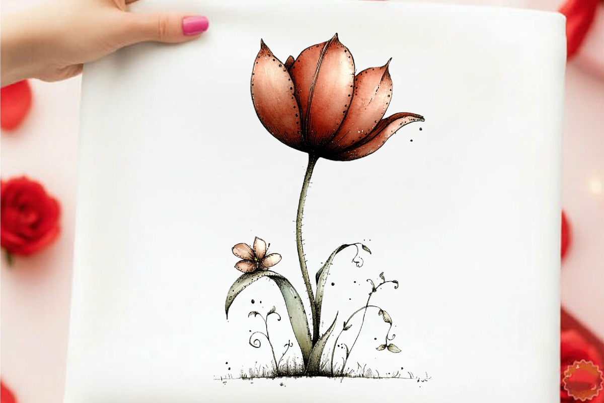 Whimsical Spring Tulip Flower Clipar, an Illustration by designcity5 (Photo 5 of 5)