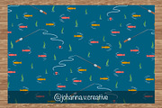 Fishing Adventure Surface Pattern, an Illustration by Johanna V. Creative (Thumbnail 3 of 4)