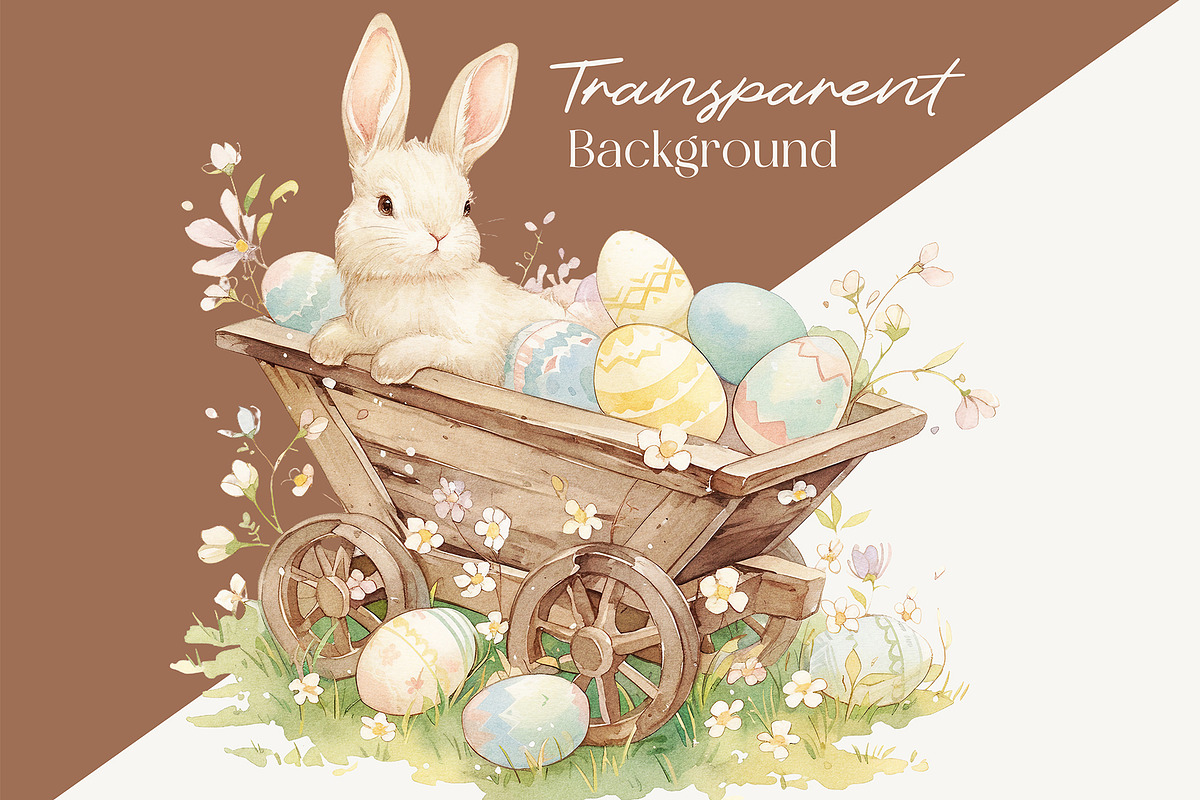 Watercolor Cute Easter Clipart, a Seasonal Illustration by Primrose Blume (Photo 2 of 5)