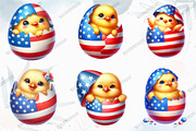 Patriotic USA Baby Chicken Clipart, a Graphic by designcity5 (Thumbnail 3 of 5)