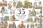 Rustic Vintage Farmhouse PNG Clipart, an Animal Illustration by KennedyStudio (Thumbnail 1 of 5)