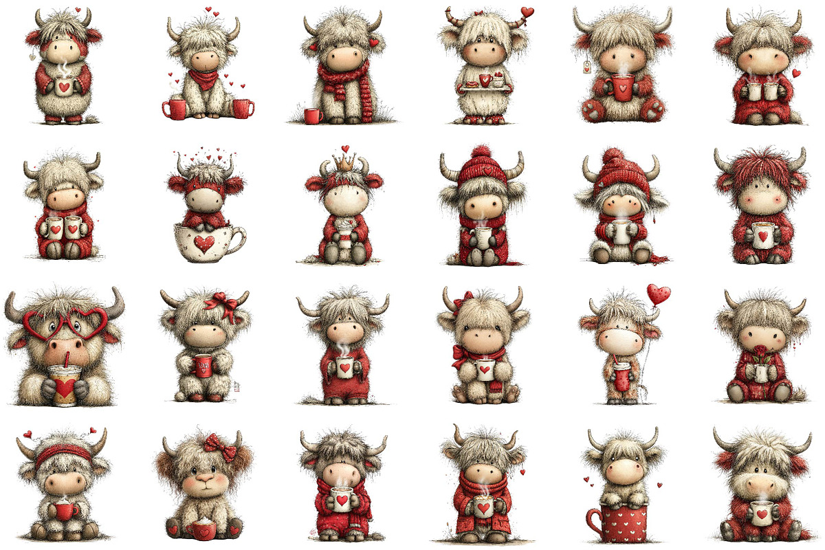 Valentine’s Day Highland Cow Coffee, an Illustration by Sublimation Artist (Photo 2 of 6)