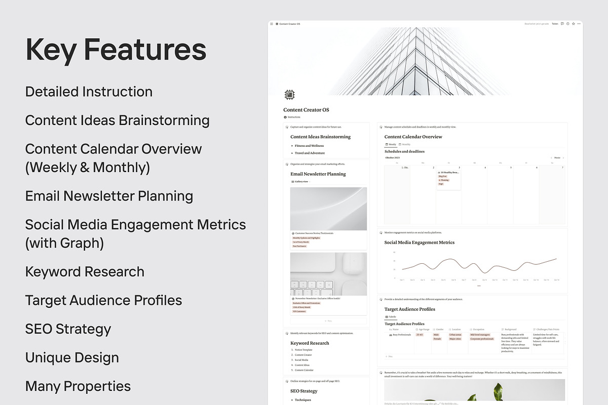 Content Creator OS - Notion Template, a Templates & Theme by KristinaK3 (Photo 2 of 2)