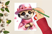 Watercolor Valentine Day Meerkat, an Illustration by DreamCafeArt (Thumbnail 4 of 6)
