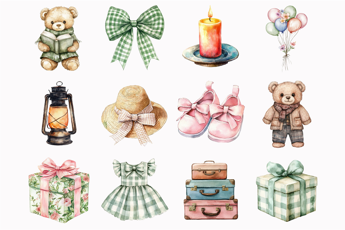 Watercolor Teddy Bears Clipart, a Seasonal Illustration by Design Market (Photo 4 of 5)